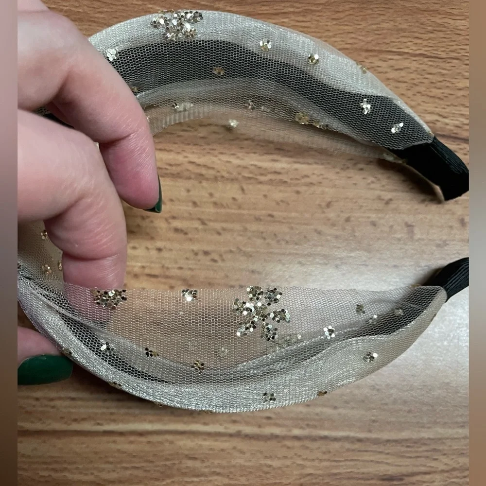 Beige Tulle Knot headband